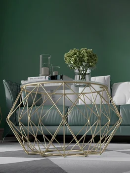

Round edge small tea table high temperature nano baking varnish simple Nordic small apartment 2020 new glass living room househo