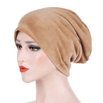 

Casual Winter Velvet Warm Slouch Hip Hop Hats for Women Solid Baggy Skullies Beanies Hat Female Fashion Cap Women