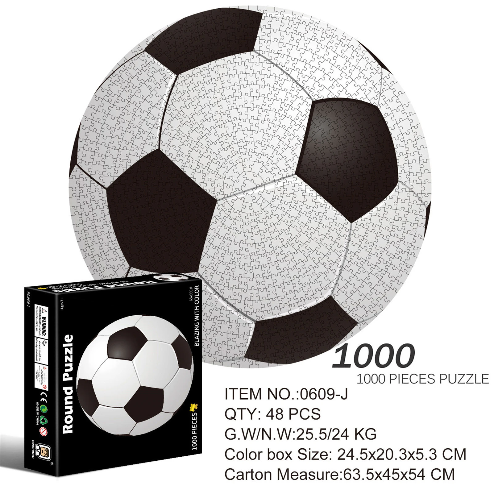 Adult 1000 Piece Football Puzzle Round 