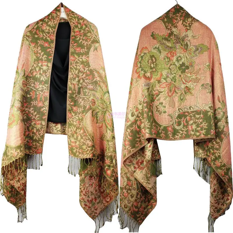 180*70cmLady Echarpes Foulards женский шарф, Женский двухсторонний большой длинный шарф из пашмины с кисточками, шаль, Mujer Bufanda