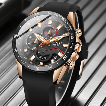 

Reloj Hombre 2020 LIGE Fashion Clock Waterproof Mens Watches Top Brand Luxury Quartz Sports Silicone Watch Men Relogio Masculino