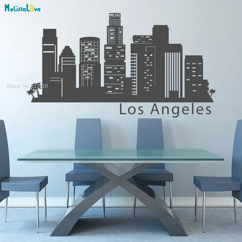 Виниловая наклейка на стену Los Angeles California Skyline художественный виниловый пейзаж