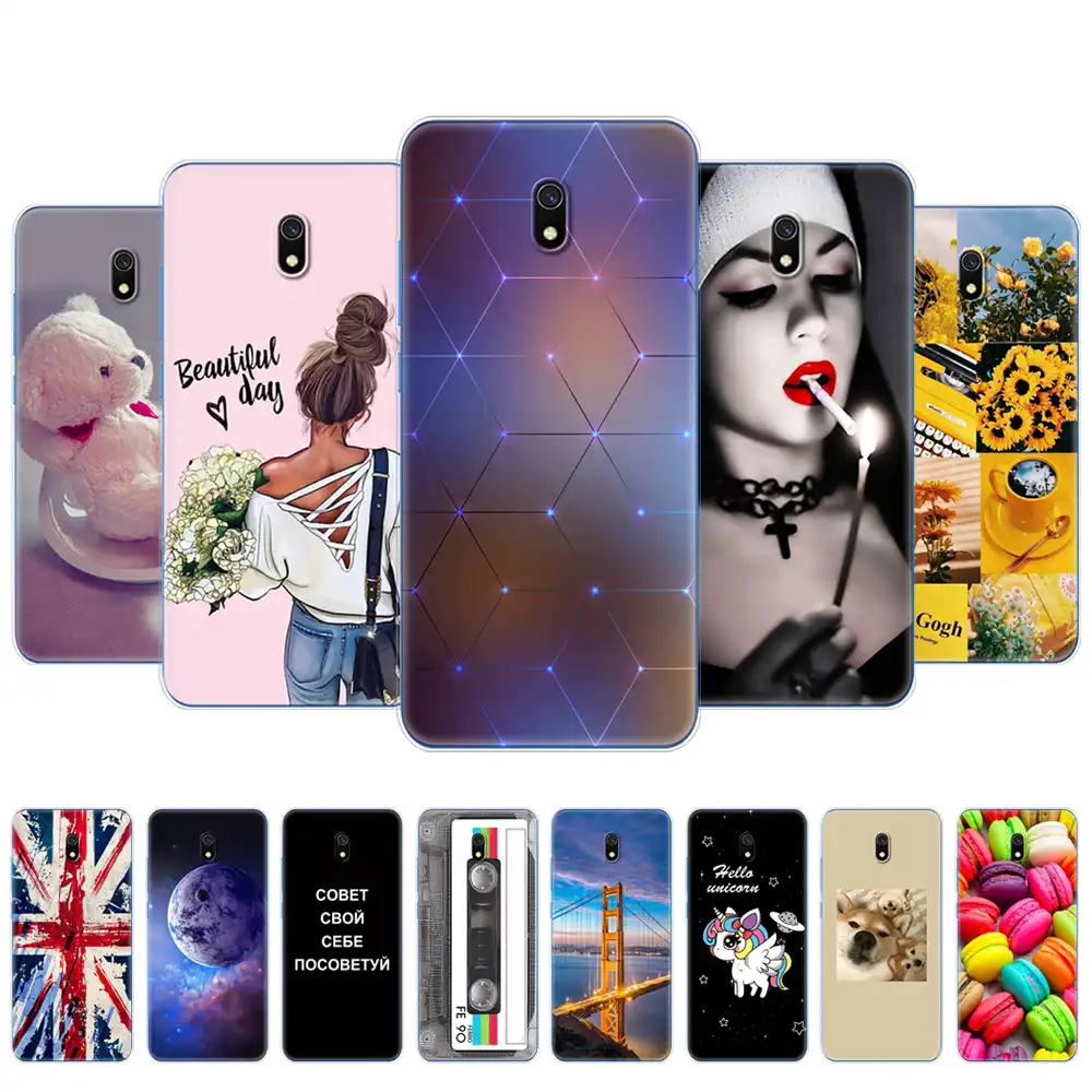 Чехол для xiaomi redmi 8a силиконовая Мягкая задняя крышка из ТПУ с рисунком бампер hongmi