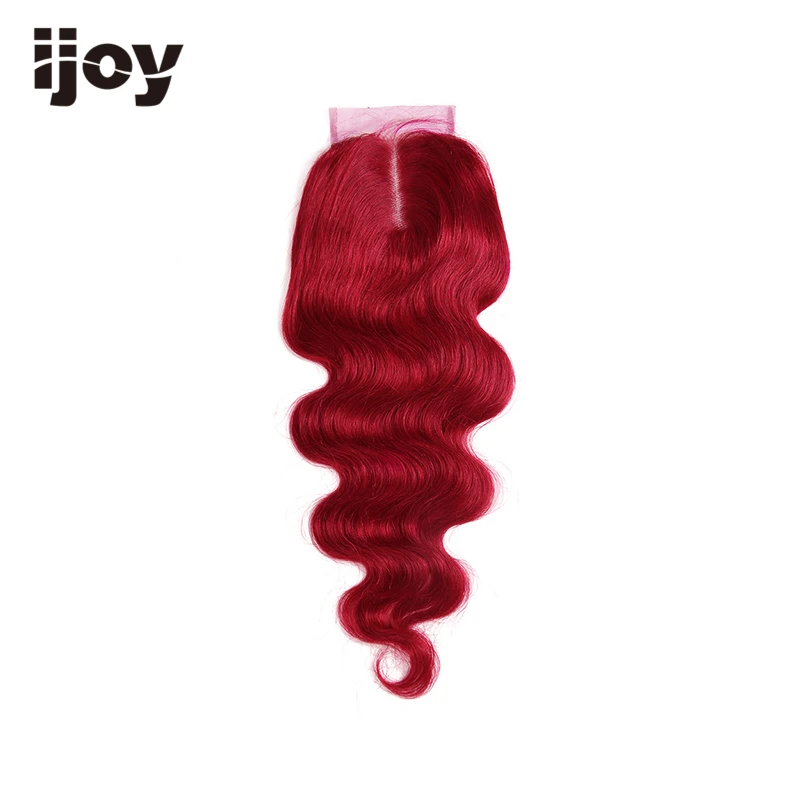 Человеческие волосы с 4x4 закрытие шнурка# 1B/4/27/30/33/99J/Бургундия "-20" м не-Реми тело волна закрытие бразильские волосы для наращивания IJOY
