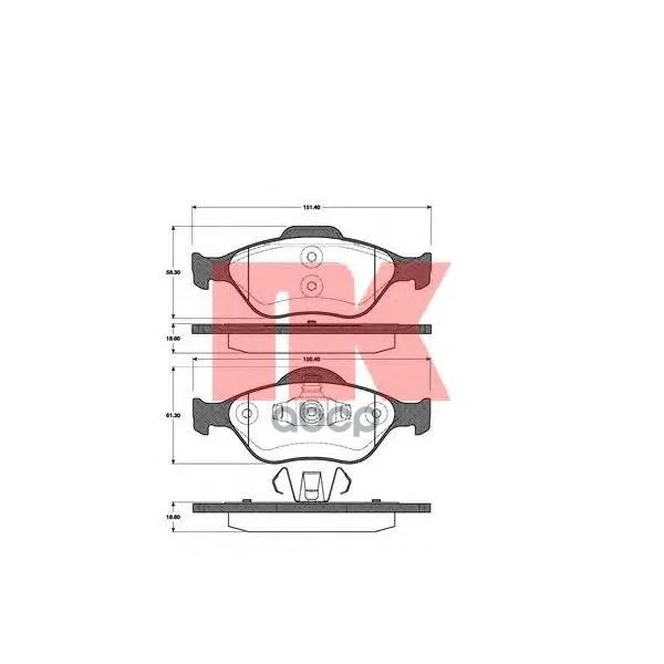 Колодки Тормозные Ford Fiesta 9501/01/Fusion 01 Передние Nk 222557 Nk арт. 222557