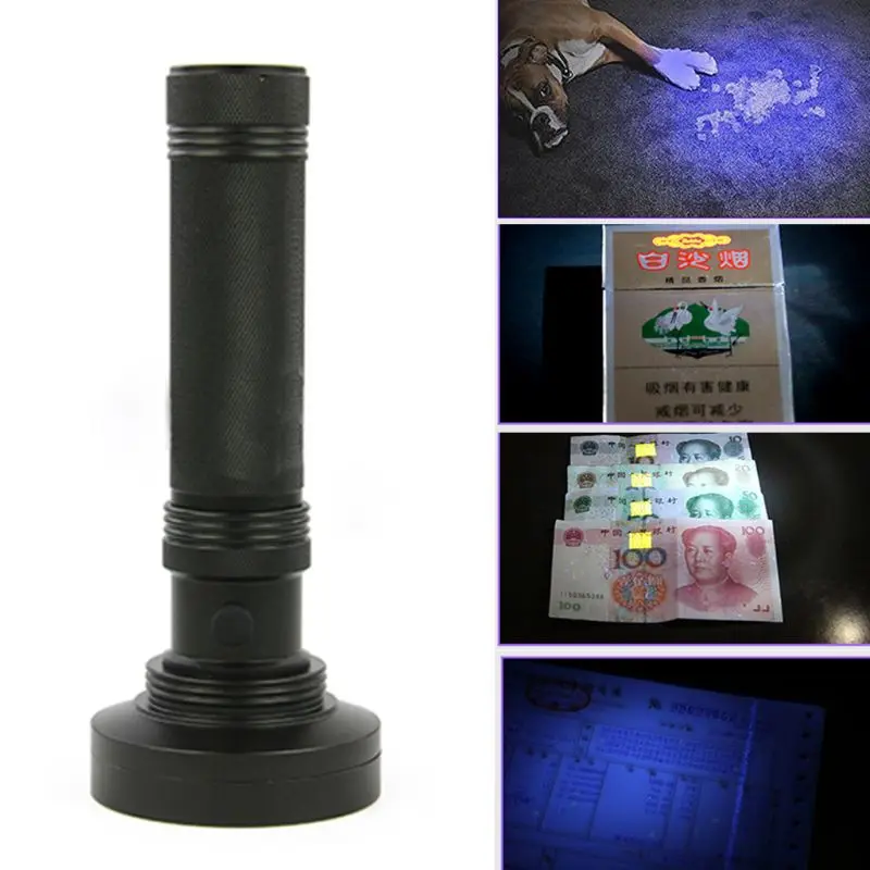 

UV Flashlight 100 LED 395 nM Ultraviolet Black Light Detector for Scorpion Dog Urine Pet Stains Bugs Money Detector E65B