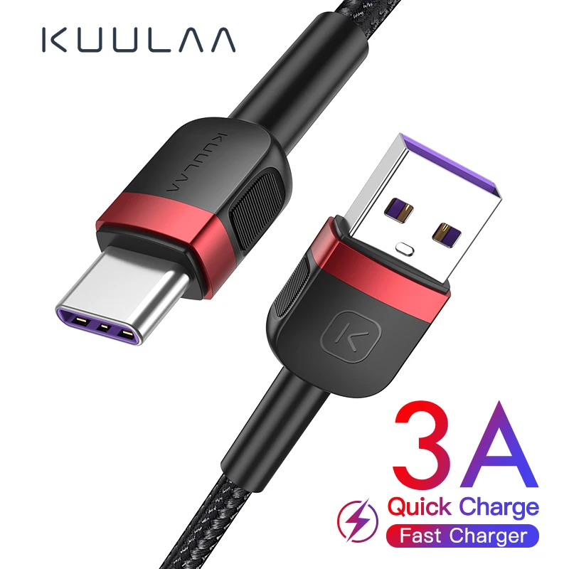  KUULAA USB Type C кабель для Redmi Note 9 8 7 USB C кабель Быстрая зарядка для Xiaomi poco x3 nfc USB-C быстрое зарядное устройство USBC кабель для передачи данных 