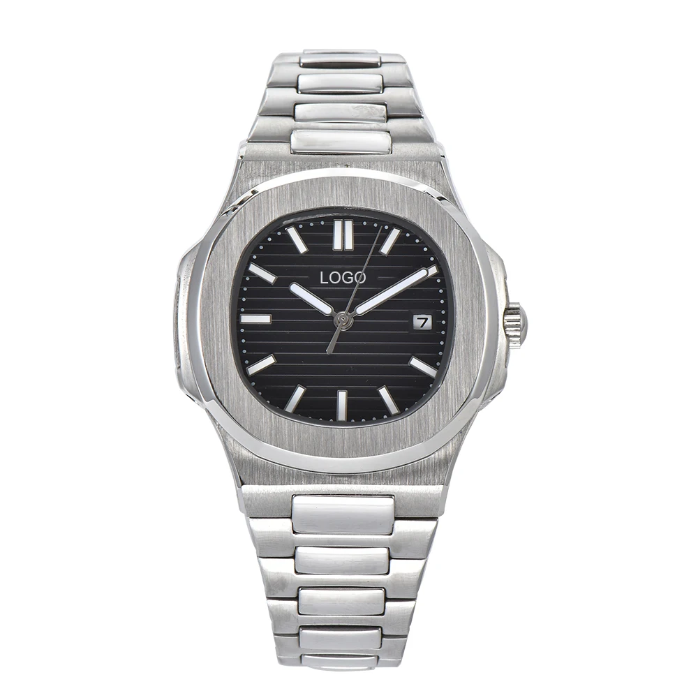 Автоматические часы Patek,, роскошные часы в стиле милитари, Серебристый Стальной чехол, светящиеся деловые автоматические PP-675