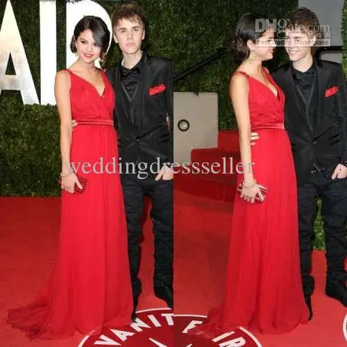 Горячая Бесплатная доставка vestidos formales длинное красное платье selena gomez на oscar