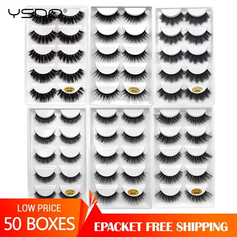 

50 Boxes eyelashes wholesale mink strip lashes natural 3d mink eyelashes faux cils eyelashes maquiagem fluffy false eyelashes G8