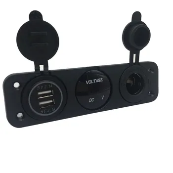 

Dual usb socket Charging With Usb Connector 4.2A Cigarette Lighter Led Voltmeter 3 In 1 Charger