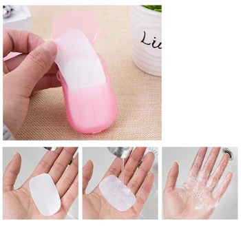 

20 Pcs/lot Disposable Mini Travel Soap Paper Washing Hand Bath Cleaning Portable Boxed Foaming Soap Paper Scented Sheets