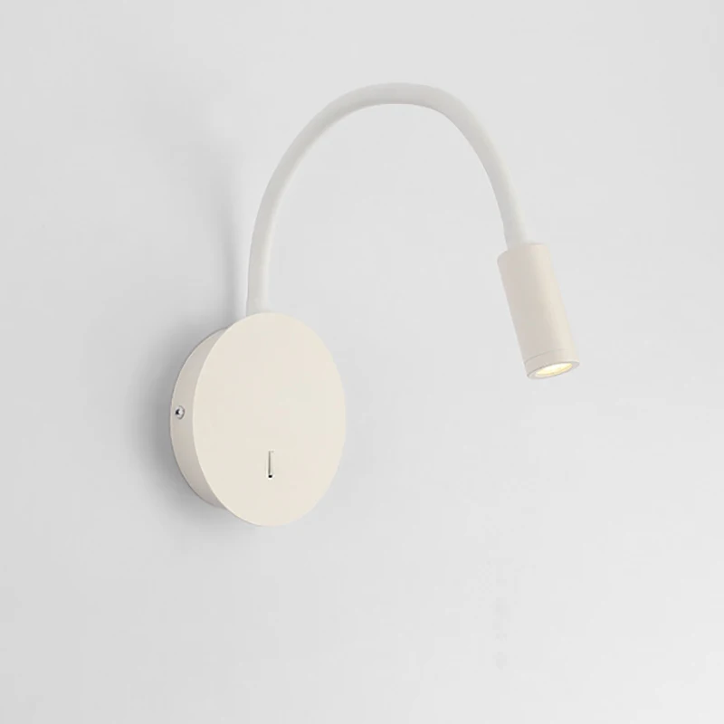 3W LED Hoses Wall Lamp Modern Home Hotel Bedside Reading Lamp With Switch Black White Wall Light Indoor Led Lighting