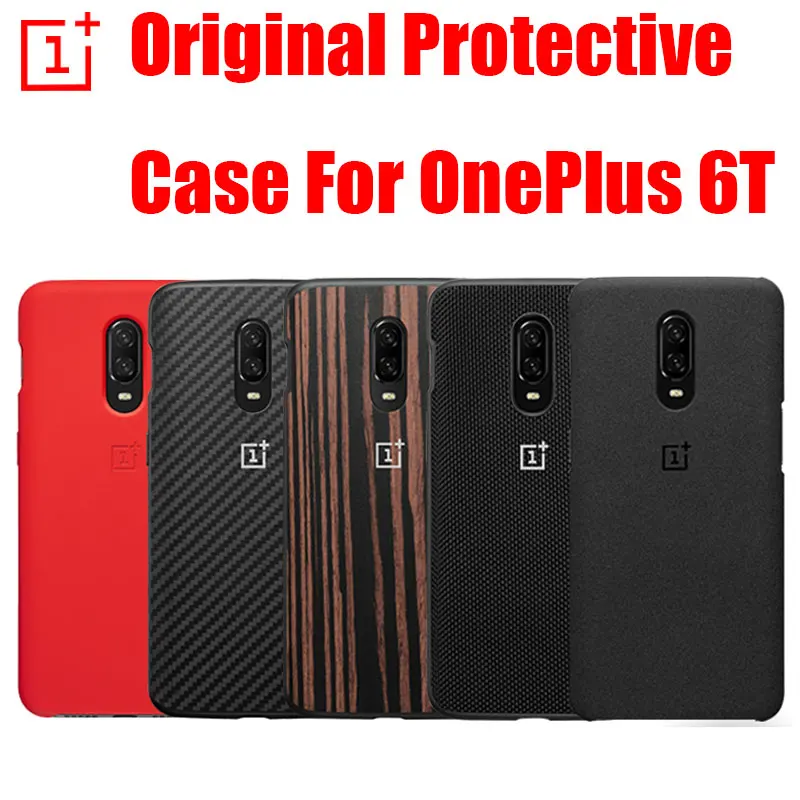 

Official OnePlus 6T Protective Case original 1+6T bespoke Silicone Sandstone Nylon Karbon Bumper