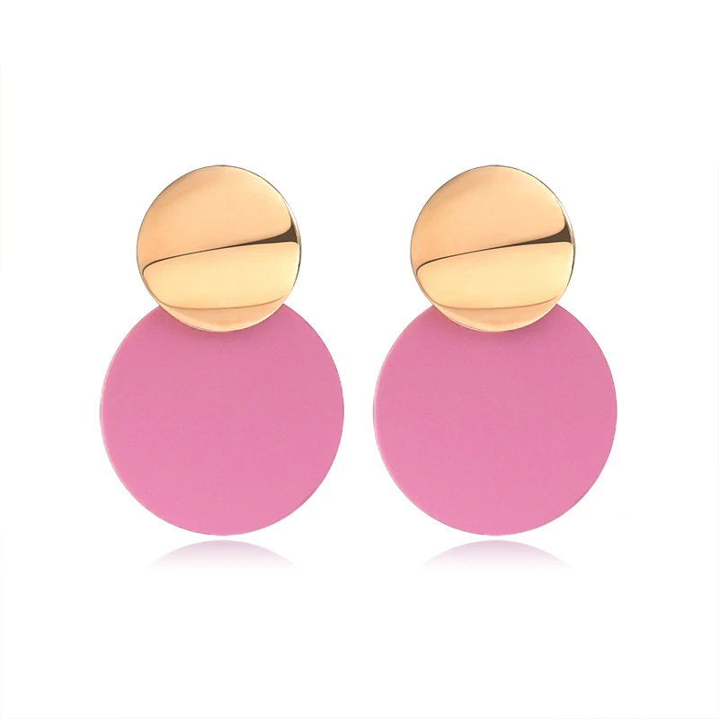 Pink 5 X& P Новые массивные Висячие серьги для женщин модные золотые серьги акриловые геометрические красные висячие серьги Свадебные ювелирные изделия Brinco - Окраска металла: Pink 5
