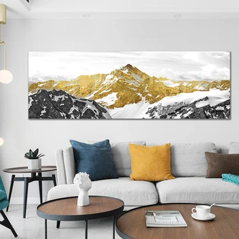Golden Mountain Wall Art Printed on Canvas 2