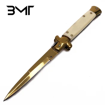 

BMT Made 9" AKC Godfather Stiletto Mafia Tactical Survival Folding Blade Knife Hunting Camping Knife EDC Outdoor Tools
