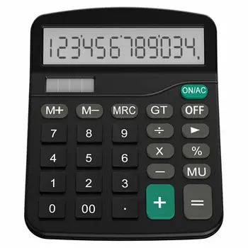 

12-Digit Display Scientific Calculator Solar Battery Dual Power Large Display Office Desktop Calculator For Daily And Basic