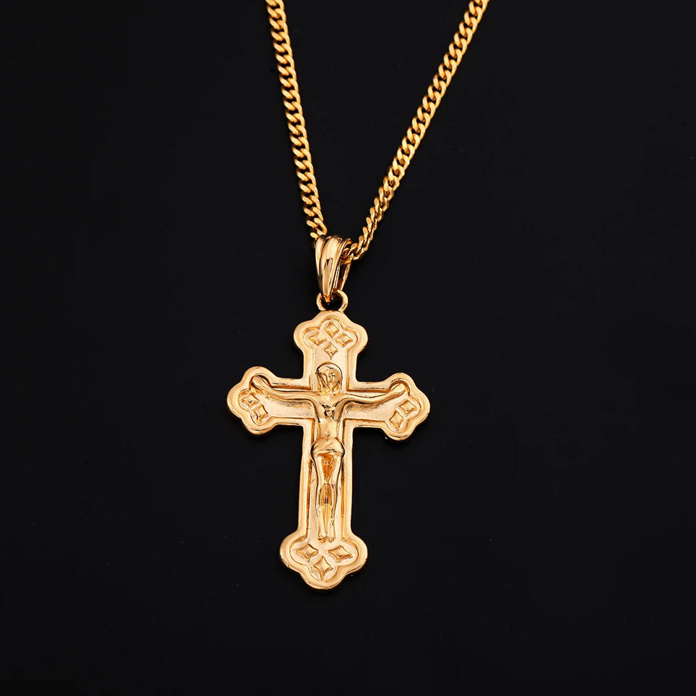 Trendy Gold Color Cross Pendant 