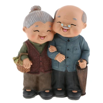 

Gift Ornament Handmade Decoration Loving Elderly Resin Figurine Miniature
