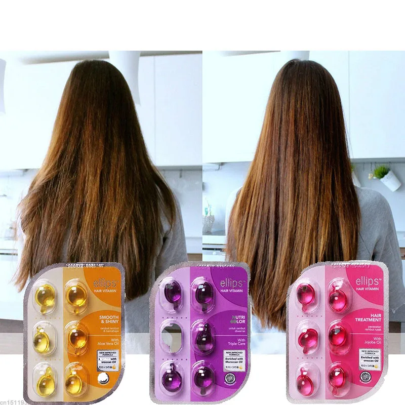 Ellips-aceite complejo de queratina para el cabello, aceite esencial para el cuidado del cabello, suave y sedoso, aceite marroquí dañado, anticaída