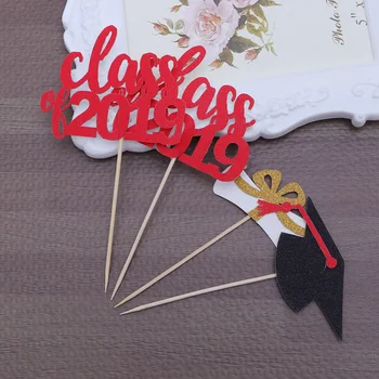 

15PCS Graduation Cake Cards Book Roll Class of 2019 Party Supplies Cake Toppers Cake Picks