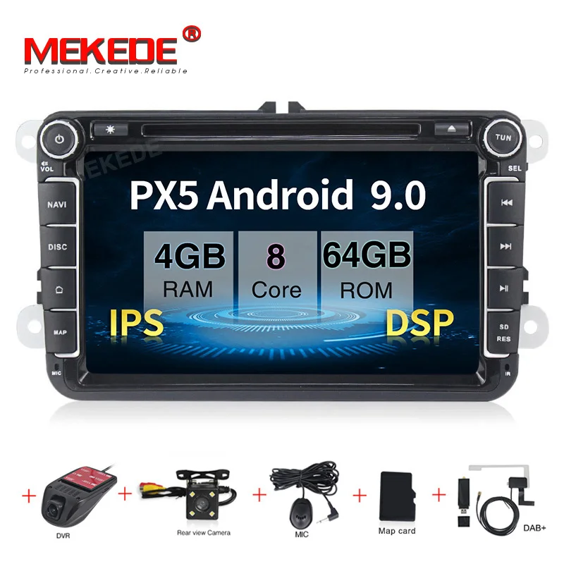 MEKEDE Android 9.0 4 + 64G IPS DSP RDS 8 дюймов сенсорный для VWpassat b7 b6 golf 5 polo tiguan octavia Автомобильная