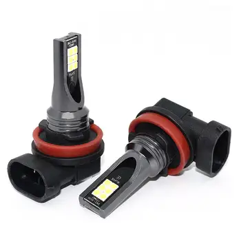 

2pcs Car LED Headlamps Aluminium Alloy Car LED Fog Lights H8 H11 3030 12led High Power Headlights Automobile Lamp Bulb