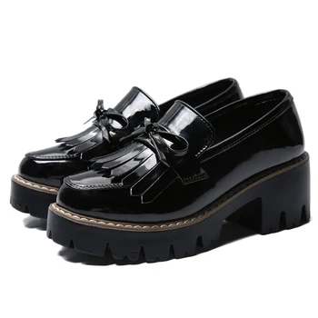 

Leather Oxfords Women Shoes Thick Sole Platform Shoes Woman Ladies Shoes