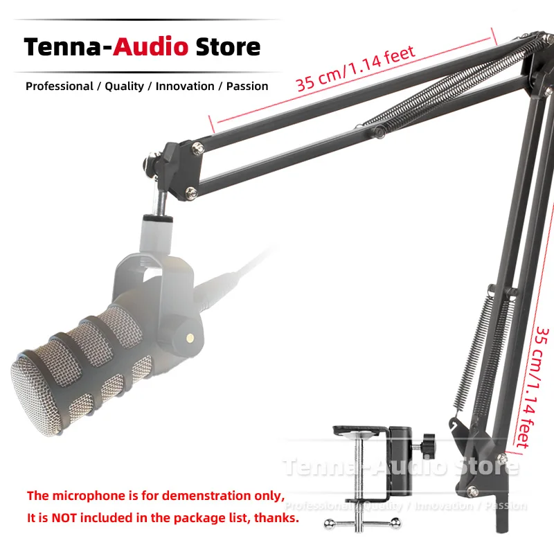 

Desktop Suspension Cantilever Boom Arm Rack Microphone Stand For Rode PodMic Pod Mic Holder Clamp Hanging Scissor Mount Bracket