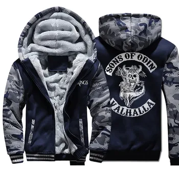 

Sons Of Odin Valhalla Chapter Camouflage Thick Hoodies Sweatshirt Men Fleece Warm Streetwear Mens Coats Casual Winter Sportswear