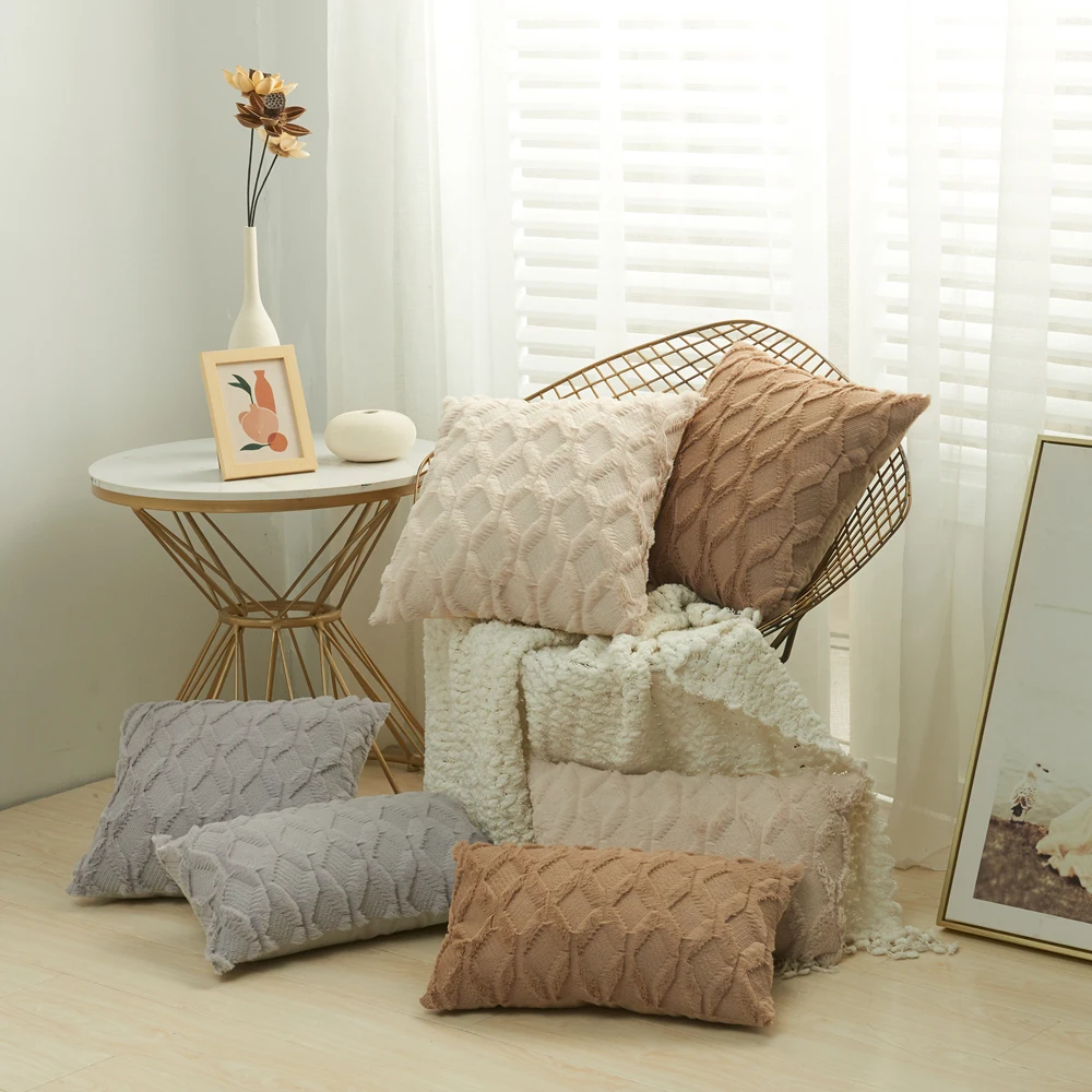 Big Sale Plush-Pillow-Cover Decorative-Throw Spring-Decor Sofa Geometric Nordic Home Bed 3D Rhombus ezYoMJKZ7G1