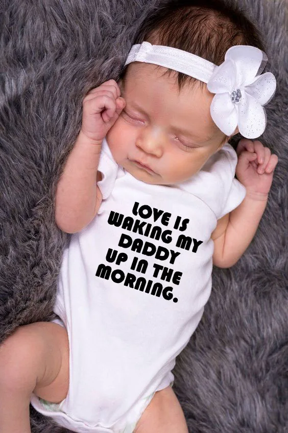 Забавный детский хипстерский комбинезон Love Is wake My dad Up In The Morning модный милый для