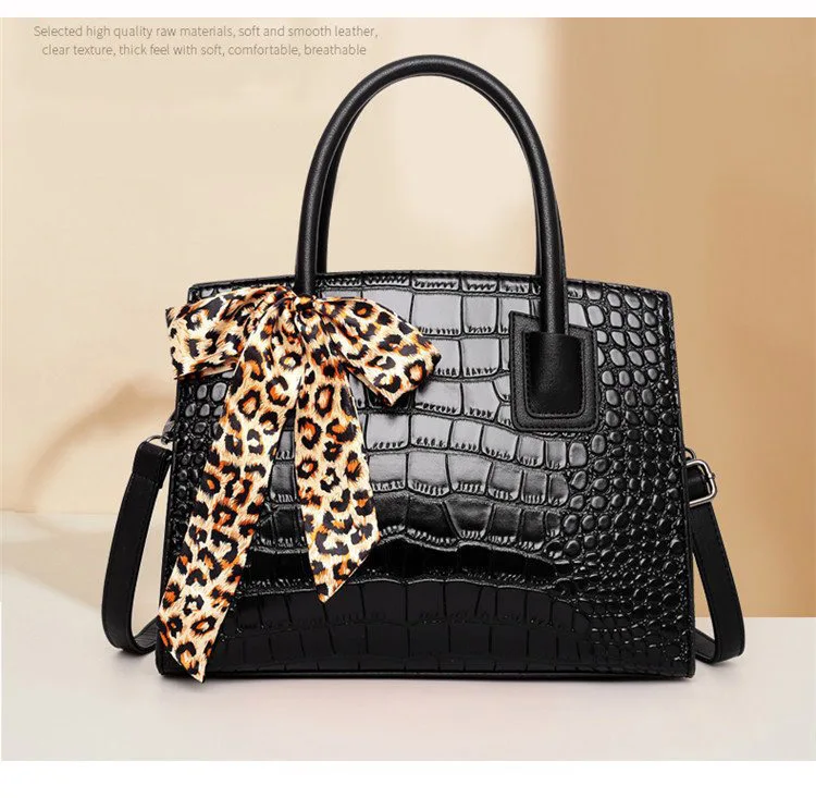 PU Leather Faux Crocodile Print Handbags Purse Fashion fashion crossbody bag for women 2019 Famous brand Brand Shoulder Bags Red (9)