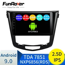 Funrover 2G+ 3 2G Android 9,0 для Nissan X-trail Qashqai- автомобильный Радио Мультиме диа Видео плеер навигация gps 2 din dvd