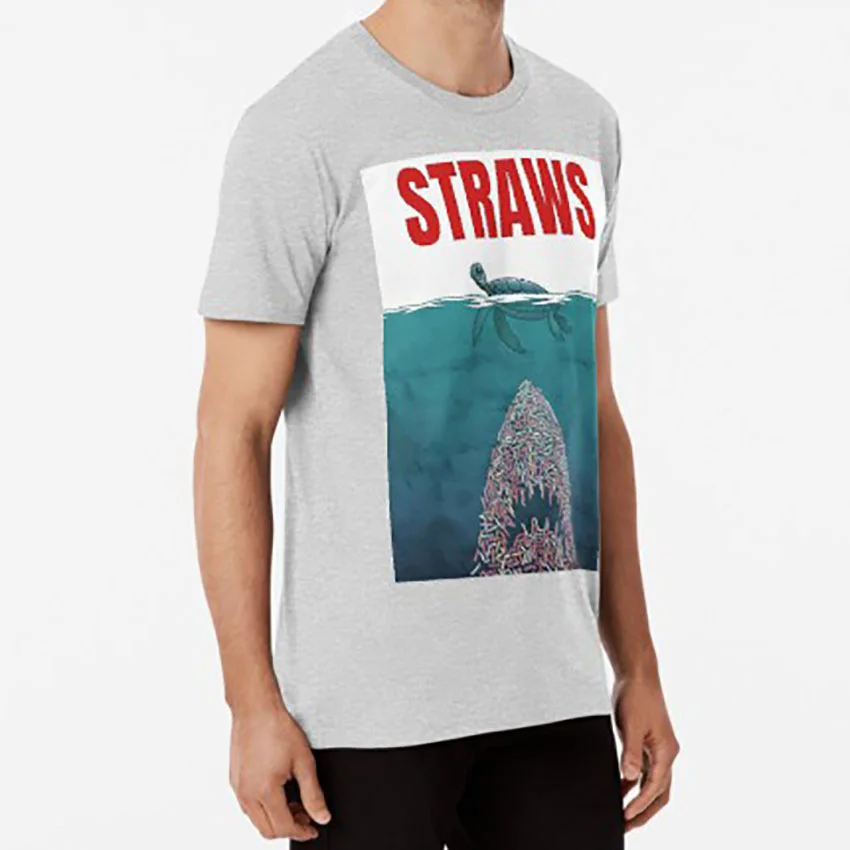 Straws T shirt jaws save the turtles 