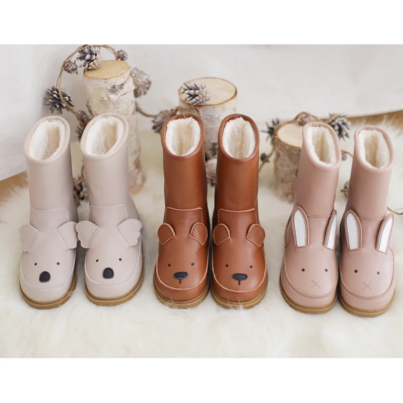 Closeout Kids Shoes Sneakers Snow-Boots Girls Winter Genuine-Leather Children Plush Warm Rabbit aKwjMmVnwqO