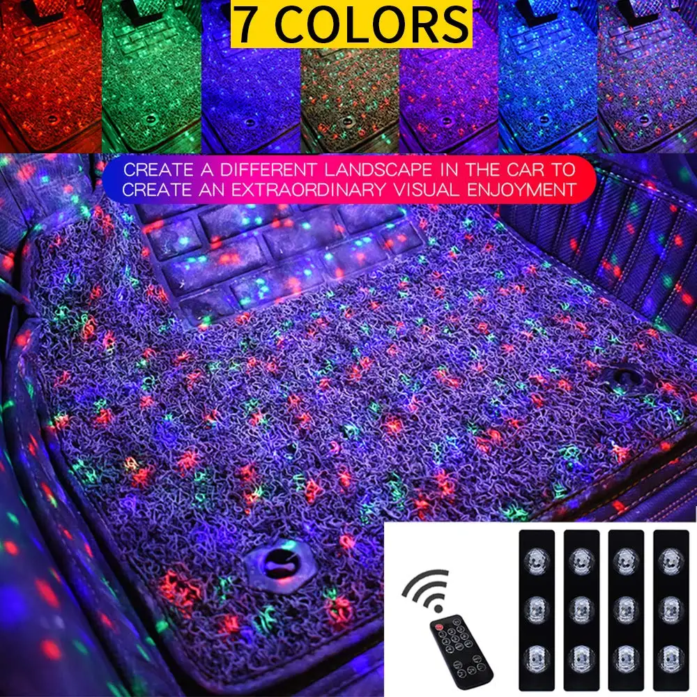 Автомобильный RGB светодиодный светильник полоса декоративный дизайн автомобиля Автомобильная атмосферная лампа салона автомобиля свет беспроводной пульт дистанционного управления/Голосовое управление