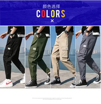 

Autumn 2019 men's multi-pocket Harlan hip hop popular pants trousers street sports pants men's casual fashion camouflage sports