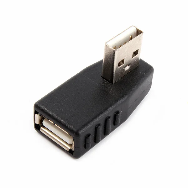 Высокое качество 2 шт правый+ левый угол 90 USB 2,0 мужчина к гнезду Соединительный адаптер