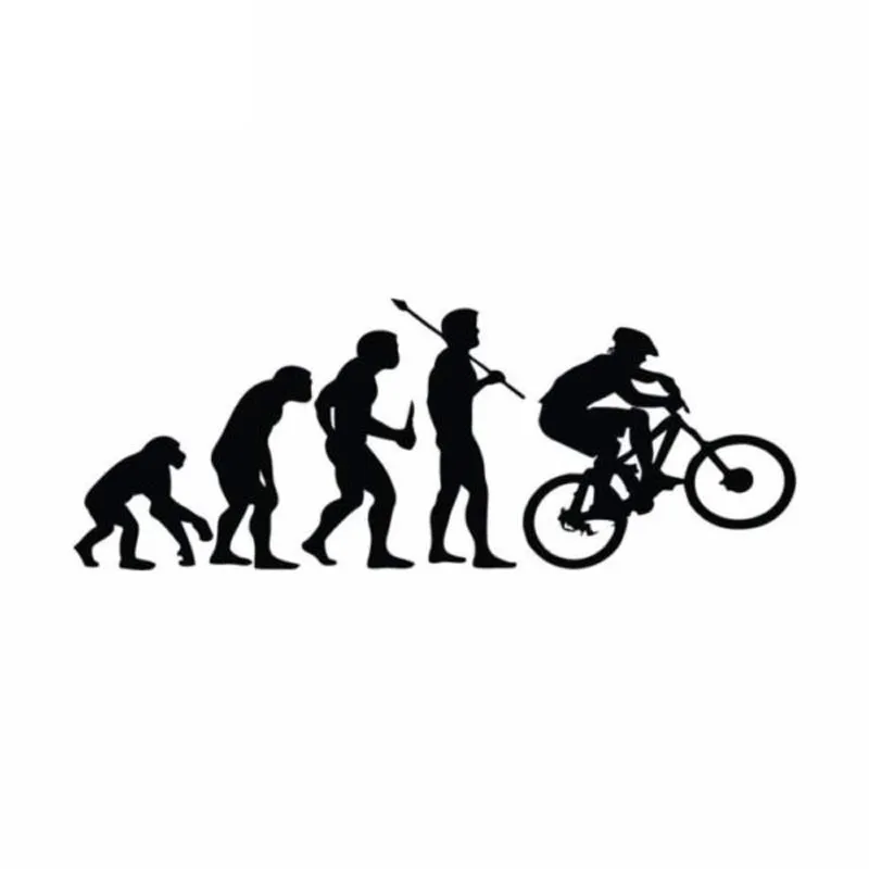 

Interesting Personality Climbing Bike Evolution PVC Car Sticker Vinyl Accessories Car Window Motorcycle Decal 15cm X 6cm