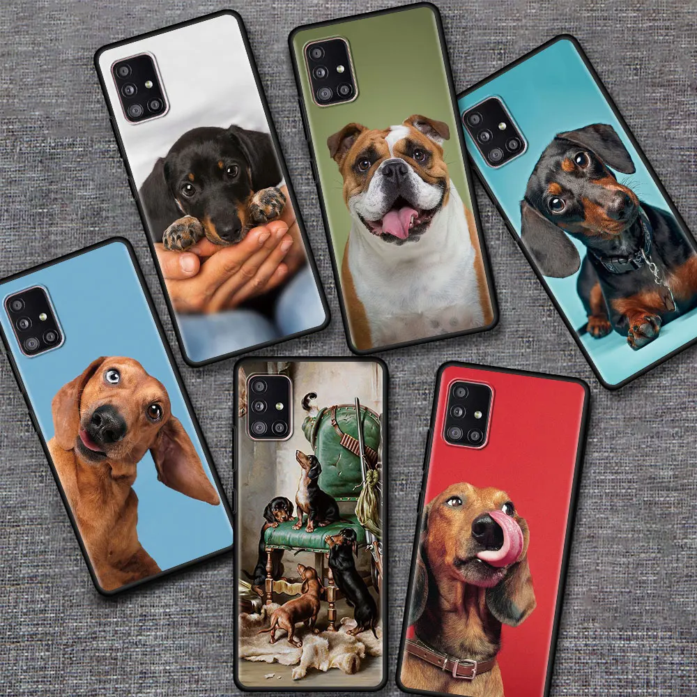 Animal Dachshund Dog Puppy Phone Shell For Samsung Galaxy A51 A71 A21s A12 A31 A41 A32 A02s A11 A72 A52 A42 5G A21 EU Soft Case