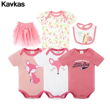 

Kavkas 2020 Cotton Cartoon Baby Girl Boy Clothes Set Baby Girl Dress Set Embroidered Tights Set