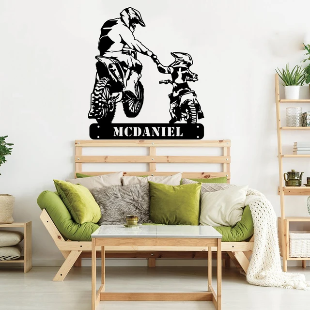 Autocollant Mural De Moto Personnalisé Avec Nom, Autocollant Mural En  Vinyle Pour Salle De Jeux, Chambre À Coucher, Décoration De Maison -  Stickers Muraux - AliExpress