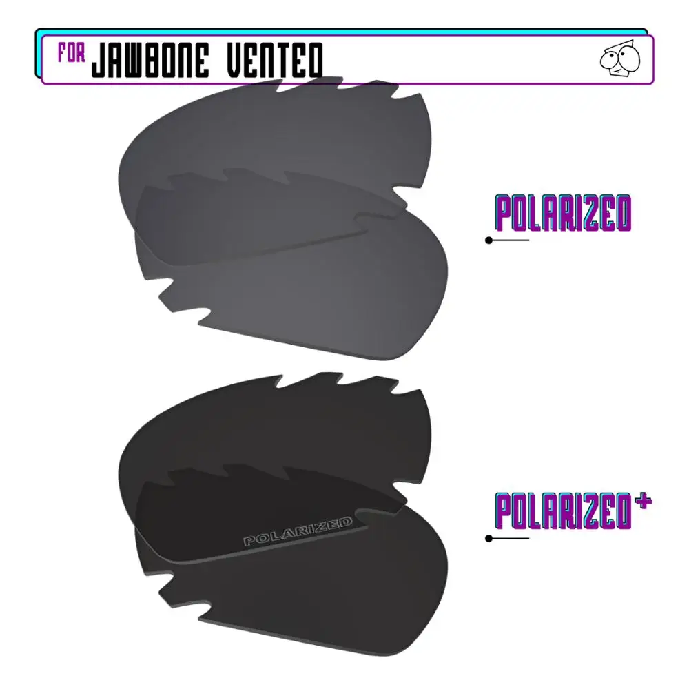 

EZReplace Polarized Replacement Lenses for - Oakley Jawbone Vented Sunglasses - BlackP Plus-BlackIRP