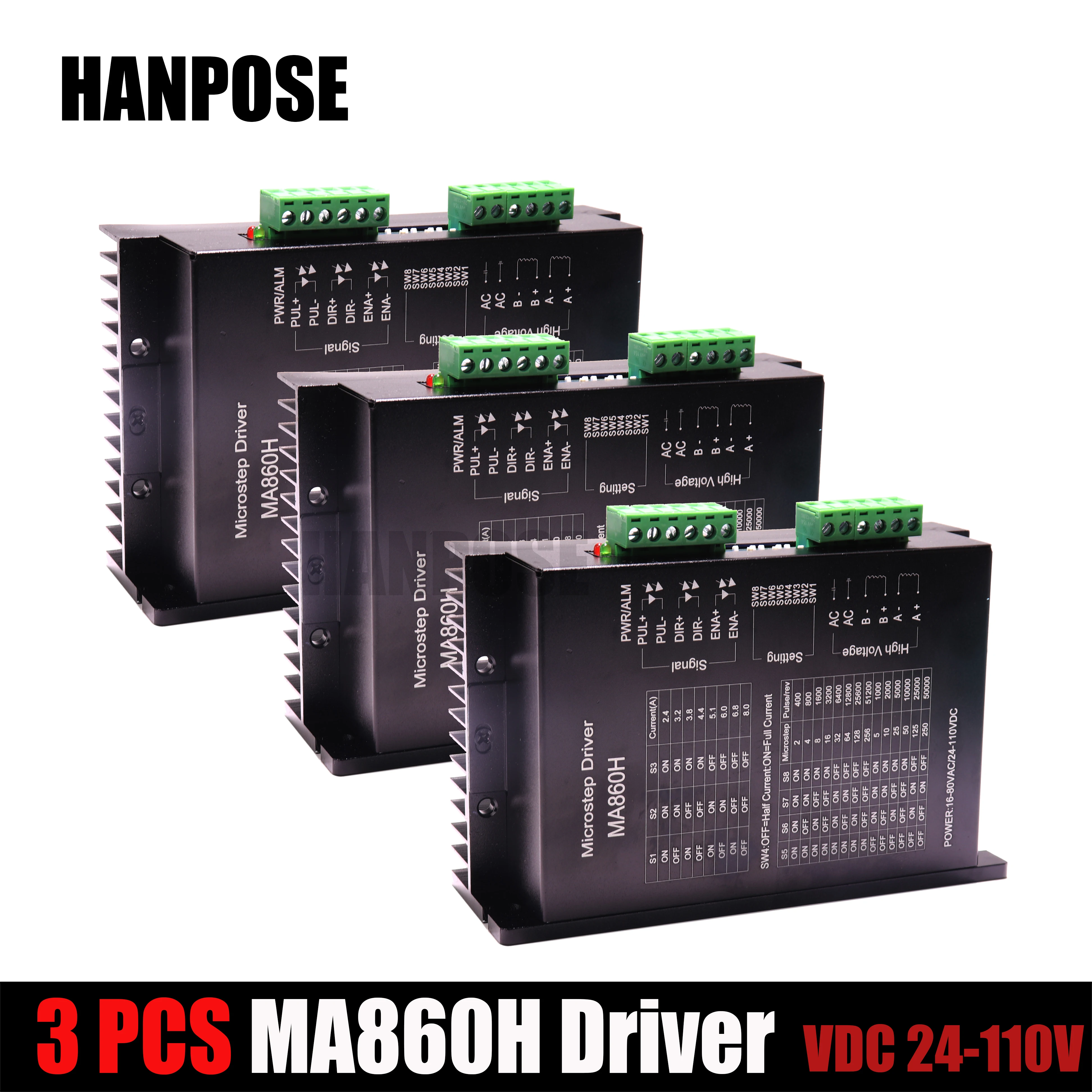 3 шт. контроллер шагового двигателя MA860H 2-фазный цифровой Драйвер шагового двигателя для 57 86 мотор с последовательным возбуждением para двигатель de passo