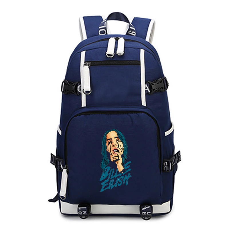 2 Холщовый Рюкзак Mochila Billie Eilish школьные сумки для подростков женщин и мужчин рок-мешок большой емкости удобный рюкзак для путешествий портфель - Цвет: 2