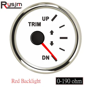 

Universal Motorboat Digital Trim Gauge 52mm 0-190 ohm Waterproof Trim Meters for Auto Truck Boat Red backlight 9-32V