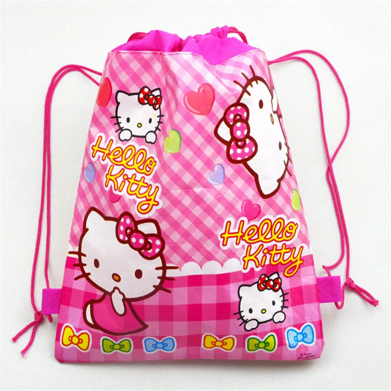 1 шт., розовый рисунок hello kitty, 108*180 см, для украшения дня рождения, Детские вечерние принадлежности, одноразовая посуда, скатерть для душа ребенка - Цвет: Bags-1-1pcs