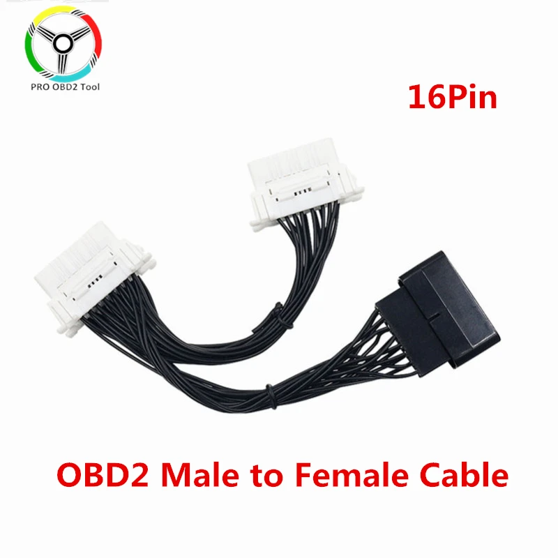Высококачественный 16 контактный OBD2 OBD 2 разветвитель Удлинительный кабель один